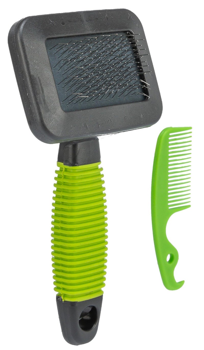 TRIXIE Pet Grooming Soft Brush & Comb Set for Puppies, Kittens, and Small Animals - Image 1
